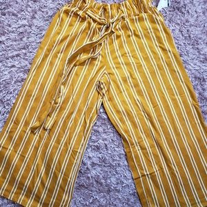 Paper bag waist pant size small mustard yellow